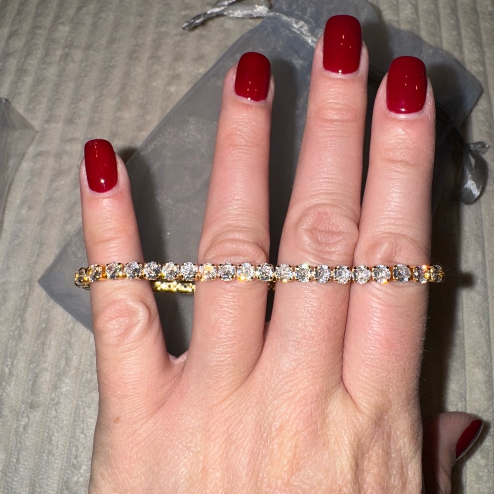 New Gold and Silver Crystal Tennis Bracelet